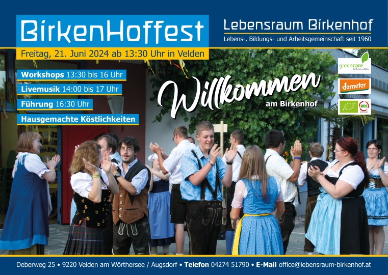 Einladung Birkenhoffest - 21.06.2024, Beginn 13.30 Uhr